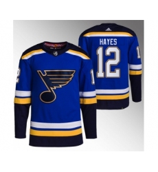 Men's St. Louis Blues #12 Kevin Hayes Blue Stitched Jersey