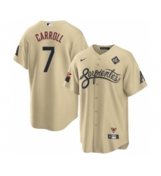 Men's Arizona Diamondbacks #7 Corbin Carroll Gold 2023 World Series City Connect Cool Base Stitched Baseball Jersey