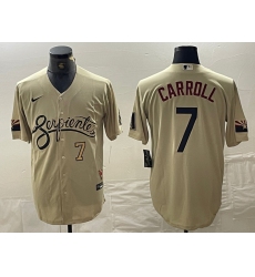 Men's Arizona Diamondbacks #7 Corbin Carroll Number 2021 Gold City Connect Cool Base Stitched Jersey