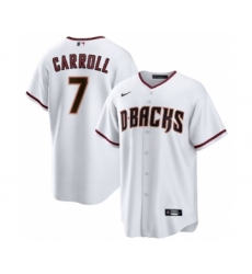 Men's Arizona Diamondbacks #7 Corbin Carroll White Cool Base Stitched Baseball Jersey