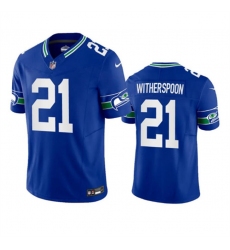 Men's Seattle Seahawks #21 Devon Witherspoon Royal 2023 F.U.S.E. Throwback Vapor Limited Stitched Football Jersey