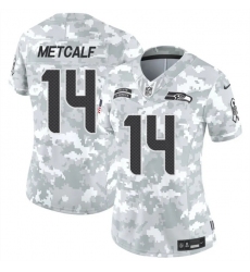 Women's Seattle Seahawks #14 DK Metcalf 2024 F.U.S.E Arctic Camo Salute To Service Limited Stitched Football Jersey(Run Small)