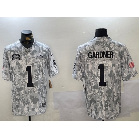 Men's New York Jets 1 Sauce Gardner Arctic Camo 2024 FUSE Salute to