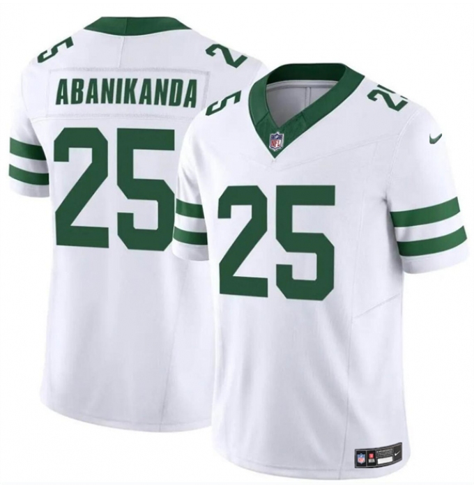 Men's New York Jets #25 Israel Abanikanda White 2024 F.U.S.E. Vapor Limited Football Stitched Jersey