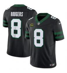 Men's New York Jets #8 Aaron Rodgers Black 2024 F.U.S.E. With 4-Star C Vapor Limited Stitched Jersey