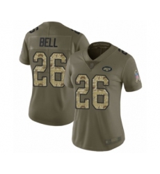 Women's New York Jets #26 Le Veon Bell Limited Olive Camo 2017 Salute to Service Football Jersey