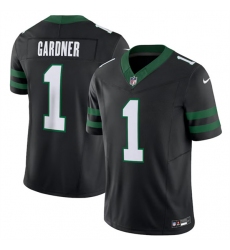 Men's New York Jets #1 Ahmad Sauce Gardner Black 2024 F.U.S.E. Vapor Untouchable Limited Football Stitched Jersey