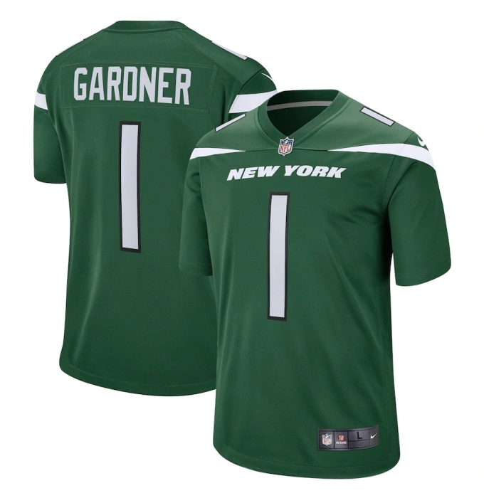 Men's New York Jets #1 Ahmad Sauce Gardner Nike Gotham Green 2022 NFL Draft First Round Pick Limited Jersey