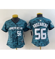 Women's Tampa Bay Rays #56 Randy Arozarena Number Teal 2023 All Star Cool Base Stitched Jersey