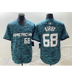 Men's Nike Seattle Mariners #68 Adolis Garcia Number Teal 2023 All Star Stitched Baseball Jersey