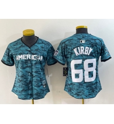 Women's Seattle Mariners #68 George Kirby Aqua 2023 All Star Cool Base Jersey