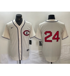 Men's Chicago Cubs #24 Cody Bellinger 2022 Cream Field of Dreams Cool Base Stitched Baseball Jersey