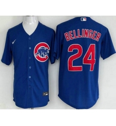 Men's Chicago Cubs #24 Cody Bellinger Blue Cool Base Jersey