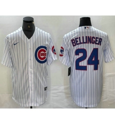 Men's Chicago Cubs #24 Cody Bellinger White Stitched Cool Base Nike Jersey