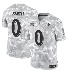 Men's Baltimore Ravens #0 Roquan Smith 2024 F.U.S.E. Arctic Camo Salute to Service Limited Football Stitched Jersey