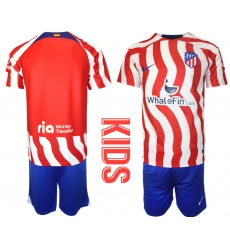 Kids Atlético de Madrid Blank 2023-24 Red Home Soccer Jersey
