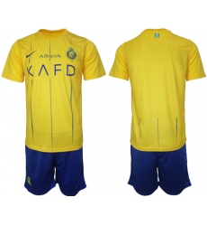 Men's Al Nassr Custom 2023-24 Yellow Away Soccer Jersey Suit