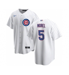 Men's Nike Chicago Cubs #5 Christopher Morel Chicago White Cool Base Stitched Baseball Jersey