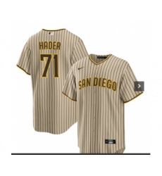 Men's San Diego Padres #71 Josh Hader Grey With Patch Cool Base Stitched Baseball Jersey