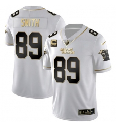 Men's Carolina Panthers #89 Steve Smith White Gold With 4-Star C Vapor Limited Football Stitched Jersey