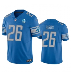 Men's Detroit Lions #26 Jahmyr Gibbs Blue 2023 F.U.S.E. 90th Anniversary Vapor Untouchable Limited Stitched Jersey