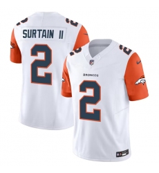 Men's Denver Broncos #2 Pat Surtain II White 2024 Draft F.U.S.E. Vapor Limited Stitched Jerseys