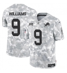 Men's Detroit Lions #9 Jameson Williams 2024 F.U.S.E Arctic Camo Salute To Service Limited Stitched Football Jersey