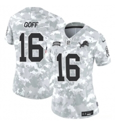 Women's Detroit Lions #16 Jared Goff 2024 F.U.S.E Arctic Camo Salute To Service Limited Stitched Jersey(Run Small)