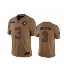 Men's Nike Minnesota Vikings #3 Jordan Addison 2023 Brown Salute To Service Limited Football Stitched Jersey