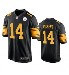 Men's Pittsburgh Steelers #14 George Pickens Black Color Rush Stitched Jersey