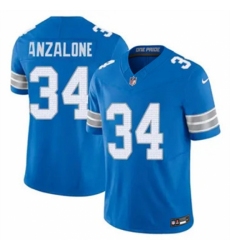 Youth Detroit Lions #34 Alex Anzalone Blue Vapor Stitched Nike NFL Jersey