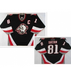 Men's Buffalo Sabres #81 Miroslav Satan road black NHL Jersey