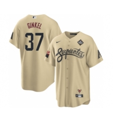 Men's Arizona Diamondbacks #37 Kevin Ginkel Gold 2023 World Series City Connect Cool Base Stitched Baseball Jersey