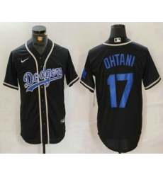 Men's Los Angeles Dodgers #17 Shohei Ohtani Black Cool Base With Stitched Baseball Jersey