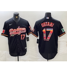 Men's Los Angeles Dodgers #17 Shohei Ohtani Black Mexico Cool Base Stitched Jersey