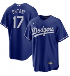 Men's Los Angeles Dodgers #17 Shohei Ohtani Blue Cool Base Stitched Jersey