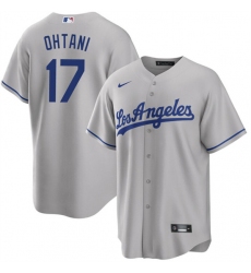 Men's Los Angeles Dodgers #17 Shohei Ohtani Gray Cool Base Stitched Jersey