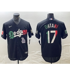 Men's Los Angeles Dodgers #17 Shohei Ohtani Mexico Black Cool Base Stitched Baseball Jersey