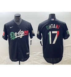 Men's Los Angeles Dodgers #17 Shohei Ohtani Mexico Black Cool Base Stitched Baseball Jerseys