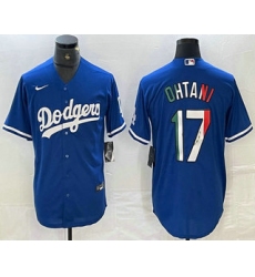 Men's Los Angeles Dodgers #17 Shohei Ohtani Mexico Blue Cool Base Stitched Jerseys