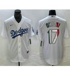 Men's Los Angeles Dodgers #17 Shohei Ohtani Mexico White Cool Base Stitched Jersey