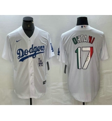 Men's Los Angeles Dodgers #17 Shohei Ohtani Mexico White Cool Base Stitched Jerseys