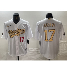 Men's Los Angeles Dodgers #17 Shohei Ohtani Number White 2022 All Star Stitched Cool Base Nike Jersey