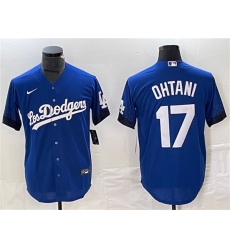 Men's Los Angeles Dodgers #17 Shohei Ohtani Royal City Connect Cool Base Stitched Baseball Jersey