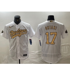 Men's Los Angeles Dodgers #17 Shohei Ohtani White 2022 All Star Stitched Flex Base Nike Jersey