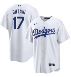 Men's Los Angeles Dodgers #17 Shohei Ohtani White Cool Base Stitched Jersey