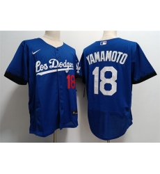 Men's Los Angeles Dodgers #18 Yoshinobu Yamamoto Nike Royal City Connect Jersey