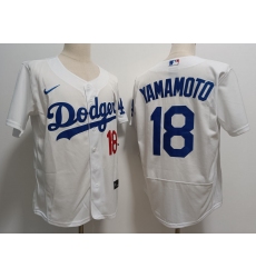 Men's Los Angeles Dodgers #18 Yoshinobu Yamamoto Nike White Home FlexBase Player Jersey