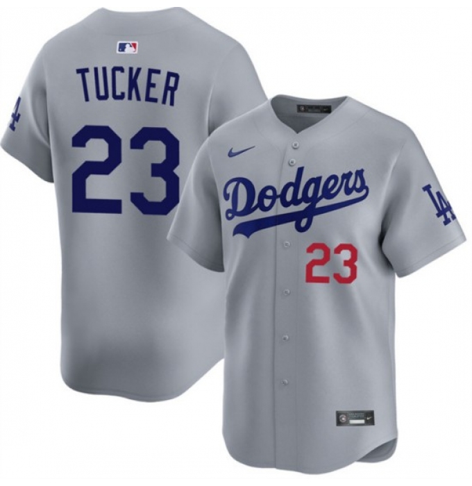 Men's Los Angeles Dodgers #23 Kyle Tucker Grey 2026 Limited Stitched Baseball Jersey