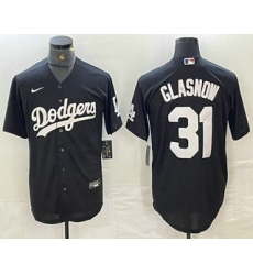 Men's Los Angeles Dodgers #31 Tyler Glasnow Black Turn Back The Clock Stitched Cool Base Jerseys